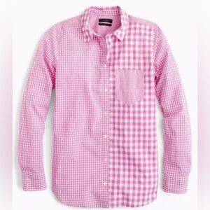 J.Crew Pink Gingham Button Down Boy Shirt